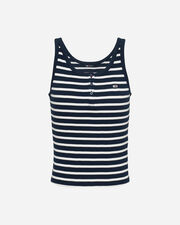 SLIM BUTTON STRIPE W - Blu